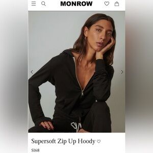 Monrow Supersoft Zip Up Hoody